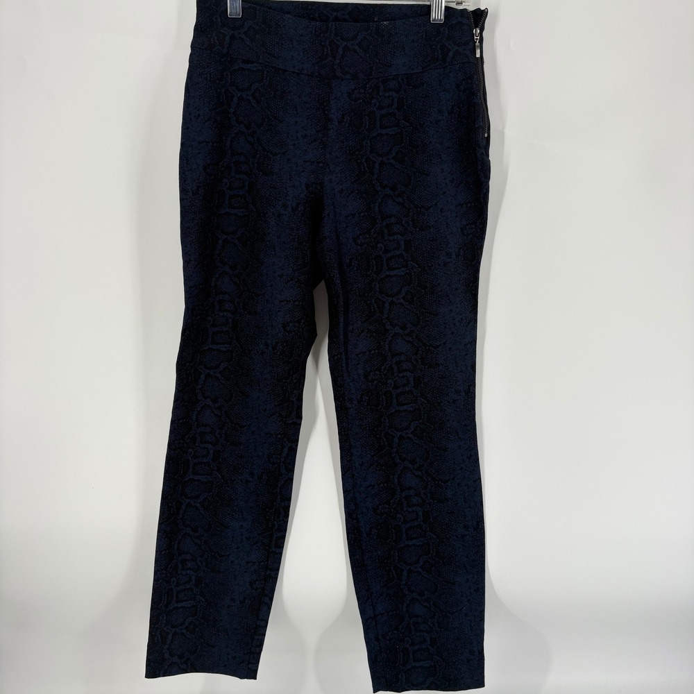 Susan Graver Petite Snakeskin Print Pull On Pants with Zipper Ankle Detail